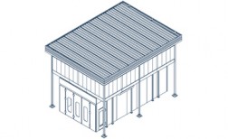 Accudraft Outdoor Paint Booth Drawing