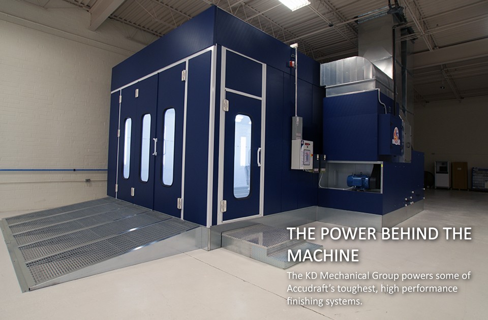 Accudraft TITAN Raised Downdraft Paint Booth with KD Air Makeup System