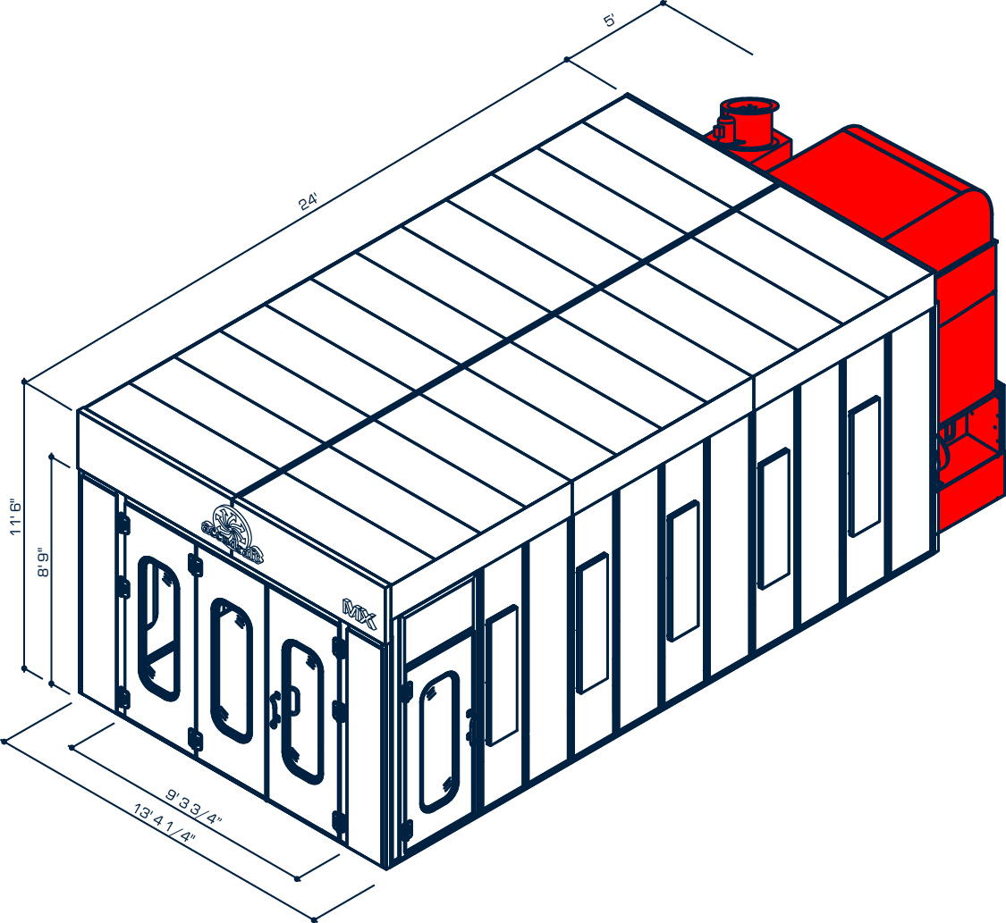 Accudraft MX 300 Semi Downdraft Paint Booth