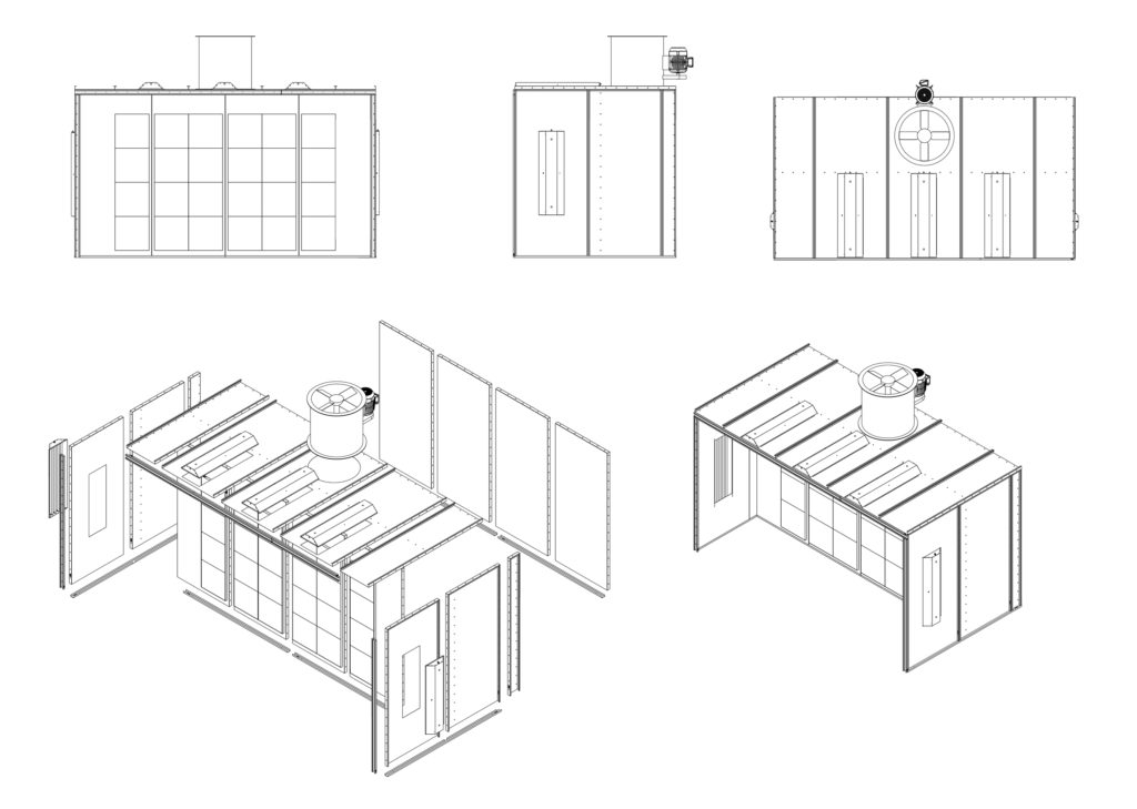 PRO open face spray booth