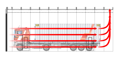 Crossflow airflow diagram for truck paint booth